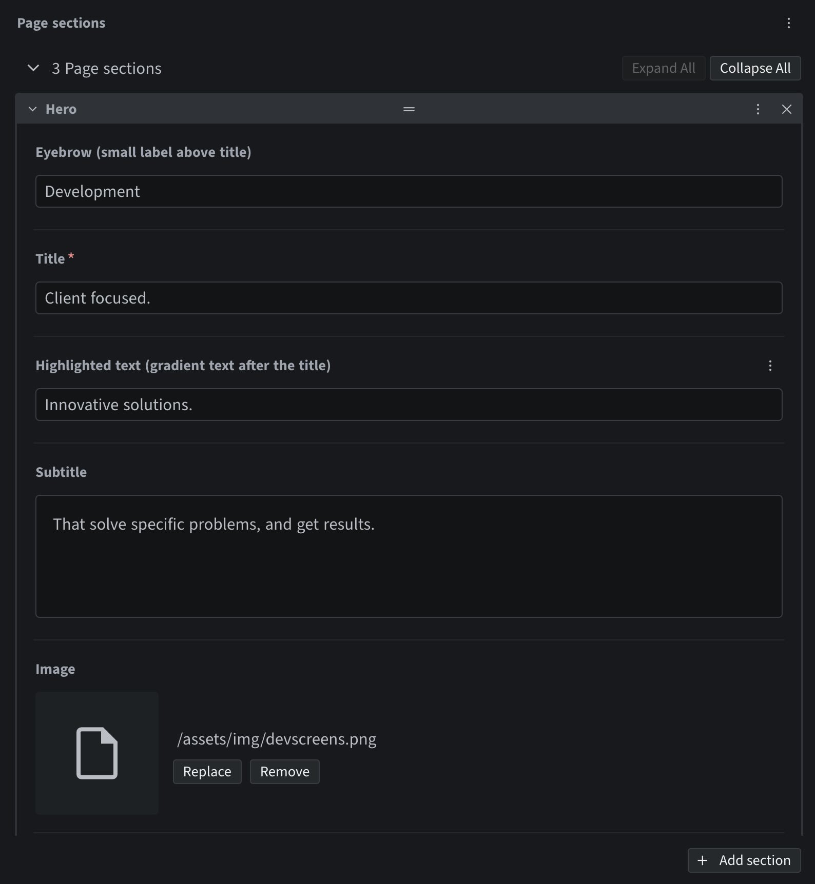 page builder